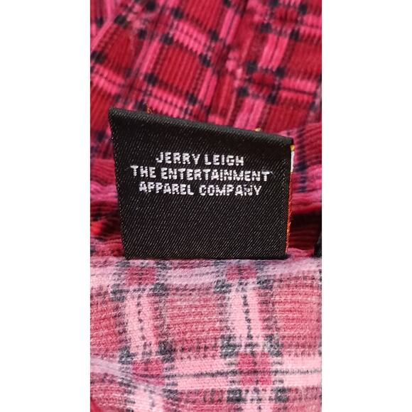 Mickey Unlimited Womens Medium Red Plaid Flannel Button Down Shirt Mickey Mouse - Picture 9 of 11
